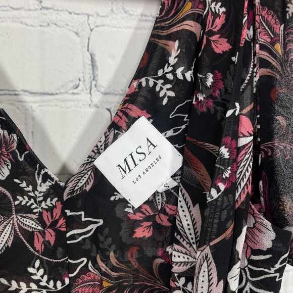 Misa Bodysuit Women XS Sleeveless Sheer Floral Cottage Whimsical Prairie Top - Picture 3 of 16